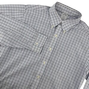 Brooks Brothers Men's 16-35 Regent Fit Plaid Button Down Long Sleeve Shirt Civic